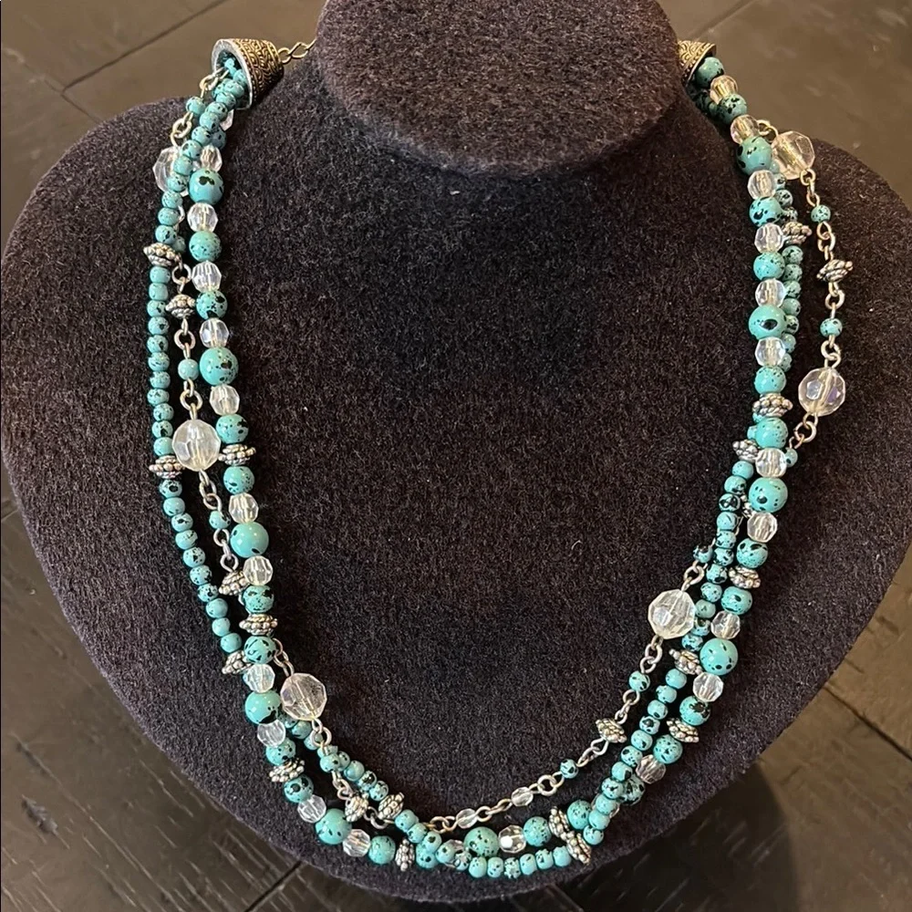 Multichain Layeted Turquoise Beaded Boho Western Necklace​